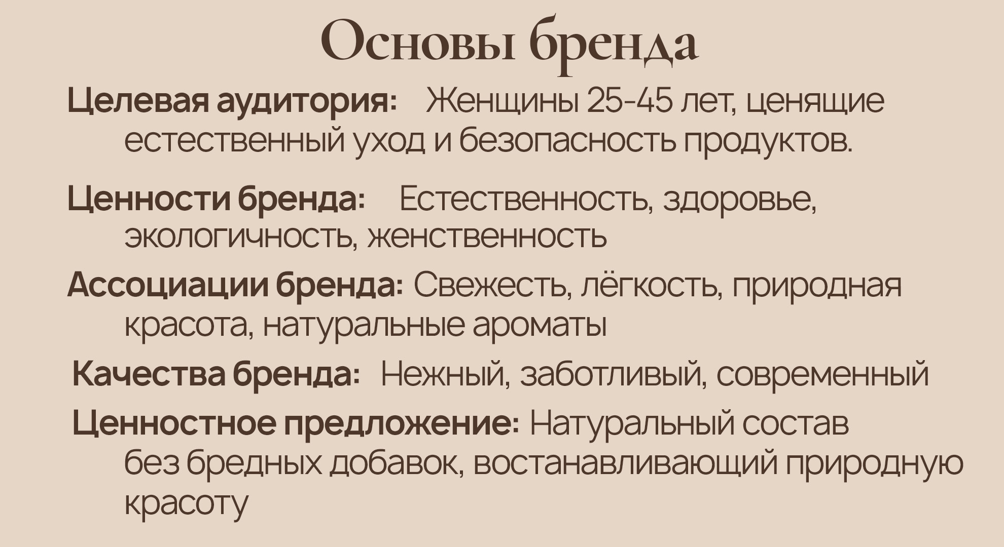 Natura Glow — Основы бренда